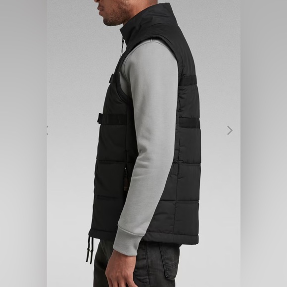 G-STAR RAW ATTAC TAPE QUILTED PADDED VEST (DK BLK / L) - Picture 3 of 8